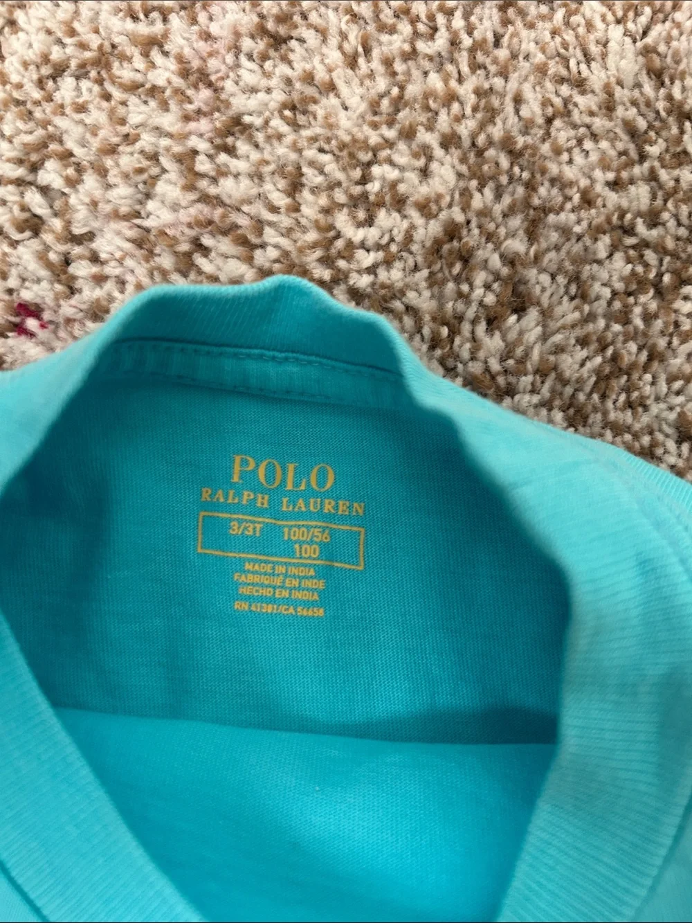 Ralph Lauren Toddler Teal Short Sleeve Tee with Yellow Pony